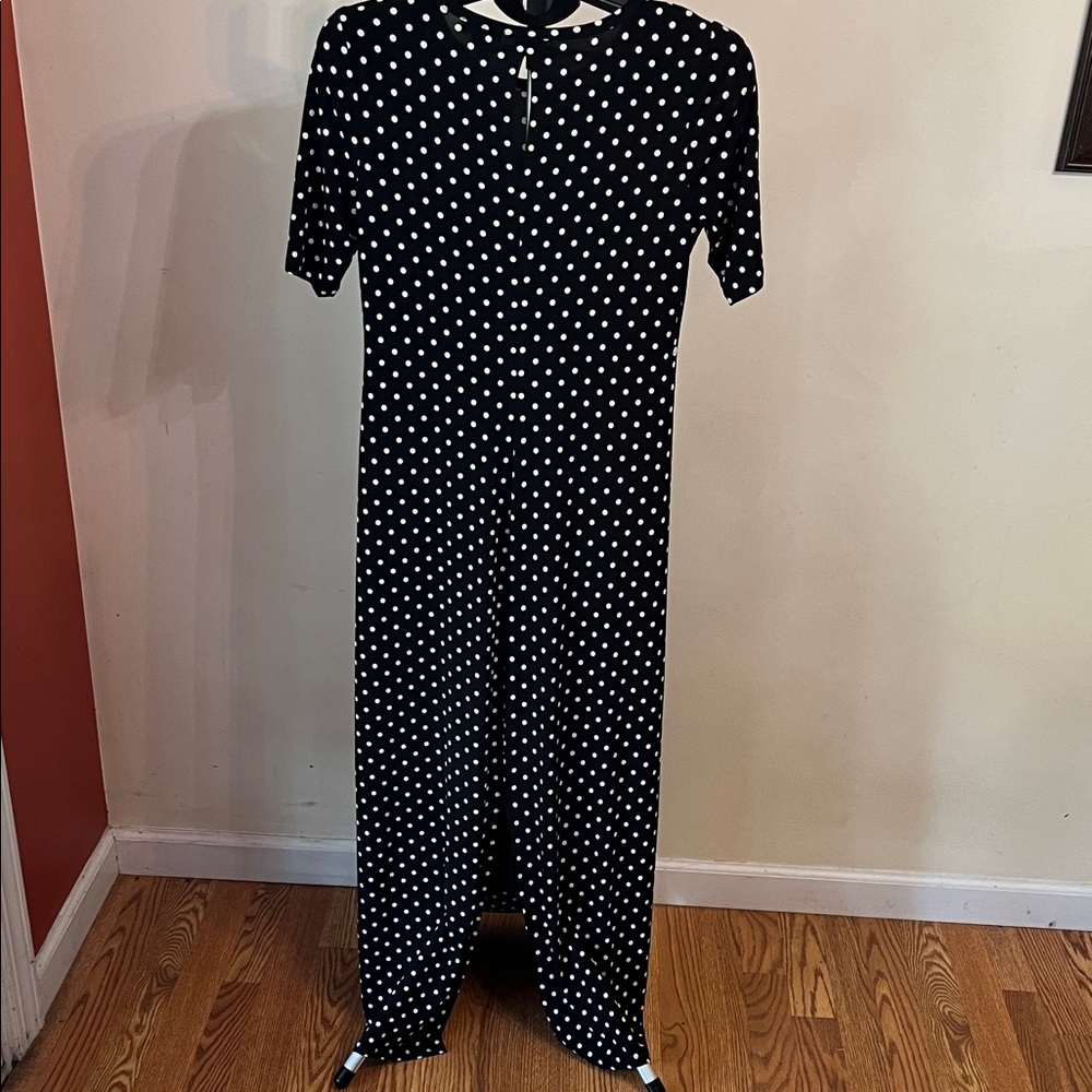 NWOT Vince Camuto Black and White Polka Dot Maxi Dress - Picture 7 of 11